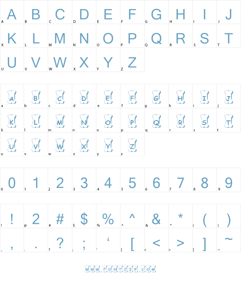 Summer's Doggie Bones Font Character